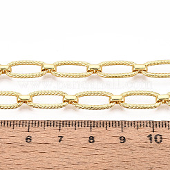 Латунные текстурированные овальные звенья цепи&nbsp;CHC-T018-37G