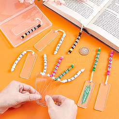 10 шт. 5 стиля прямоугольная прозрачная акриловая пустая подвеска-закладка&nbsp;HJEW-PH01988