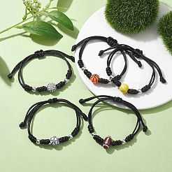 Ensembles réglables de bracelets de perles tressés de fil de nylon&nbsp;BJEW-JB10079