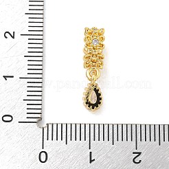 Ciondoli pendenti europei in ottone con zirconi cubici trasparenti&nbsp;KK-Z072-16G-02