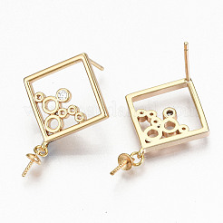 Латунные серьги-гвоздики из циркония&nbsp;KK-R117-057-NF