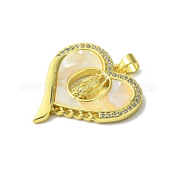 Настоящие 18к позолоченные латунные подвески с микропаве и кубическим цирконием&nbsp;KK-H472-14G-06