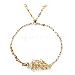 Braccialetti con cursore a maglie bullet con ametista naturale&nbsp;BJEW-JB09902-05