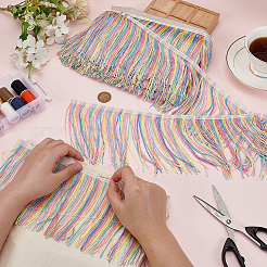 Кружевная лента с бахромой из полиэстера&nbsp;OCOR-WH0078-269C