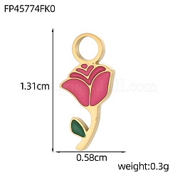 Acier inoxydable 304 avec breloques en émail cerise&nbsp;SA-OY003-36G