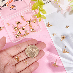 20 шт. латунные серьги-гвоздики&nbsp;KK-BBC0022-27