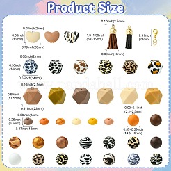 Наборы для ручек-бусин с леопардовым принтом своими руками&nbsp;DIY-CJ0002-65