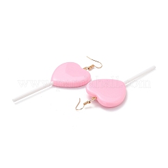 Orecchini pendenti con lecca-lecca a forma di cuore da donna&nbsp;EJEW-Z015-04B
