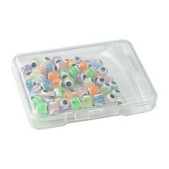 70 шт. двухцветных светящихся и печатных непрозрачных акриловых бусин&nbsp;LACR-FS0001-01