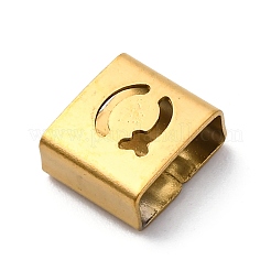 Placcatura ionica (ip) 304 acciaio inossidabile quadrato charms scorrevoli&nbsp;STAS-L132-06Q-G