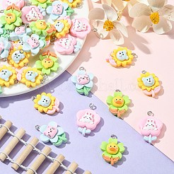 40шт 4 стиля непрозрачные подвески из смолы&nbsp;RESI-CJ0002-85