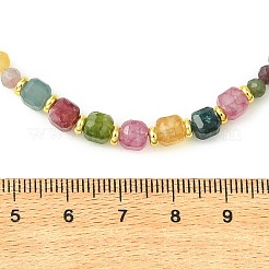 Collane di tormalina naturale multicolore sfaccettate con perline di dimensioni scalari&nbsp;NJEW-JN06618-01