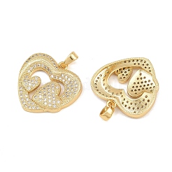 Pendentifs en laiton zircon cubique transparent&nbsp;CU-CBA765C-01G