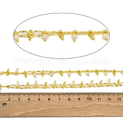 Chaînes de perles de jade blanc naturel à facettes faites à la main&nbsp;CHC-L050-01G-02