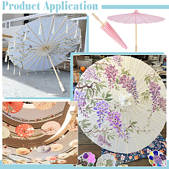 Ombrello di carta artigianale in bianco fai da te&nbsp;DIY-WH0899-801B