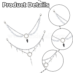 4 chaîne de sangle de botte en alliage et aluminium de 2 styles&nbsp;HJEW-HS00091
