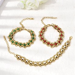 Браслеты-цепочки из эмалированной нержавеющей стали 304 для женщин&nbsp;BJEW-A152-03G