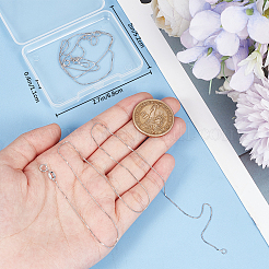 2 шт. 925 цепочки-коробки из стерлингового серебра&nbsp;NJEW-BBC0001-13P