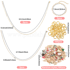 Рождественская тематика diy 304 нержавеющая сталь цепи браслет/ожерелья наборы для изготовления&nbsp;DIY-SP0006-04