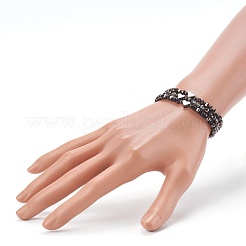 Bracelets de perles de verre rondes à facettes électrolytiques&nbsp;BJEW-JB06125