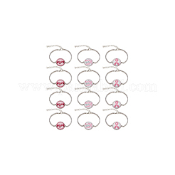 12шт 3 цвета слово надежда стеклянные браслеты звенья&nbsp;BJEW-NB0001-12