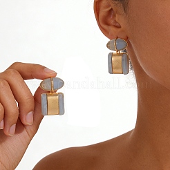 Boucles d'oreilles puces en résine et alliage pour femmes&nbsp;WG7DF4E-01