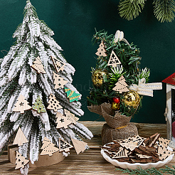 4 комплект деревянных подвесных украшений&nbsp;WOOD-SC0001-90A