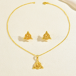 Комплекты из серег-гвоздиков и ожерелий с подвесками в виде тройного узла для женщин&nbsp;JL1010