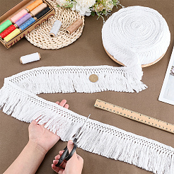 Ruban à pompons en cordon de coton&nbsp;OCOR-WH0078-487B-03