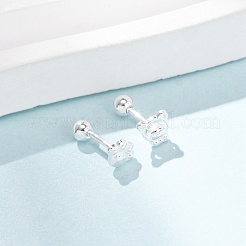 S999 изящные серебряные серьги-гвоздики&nbsp;EJEW-C179-03S