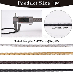 5 м плетеный круглый шнур из искусственной кожи для украшений&nbsp;OCOR-GF0004-96A-01