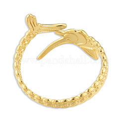 Anillo de puño abierto con envoltura de espina de pescado de acero inoxidable con revestimiento de iones (IP) 201 para mujeres&nbsp;RJEW-N038-101LG