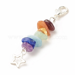 Décorations de pendentifs en pierres précieuses naturelles sur le thème du chakra&nbsp;HJEW-JM00645-03