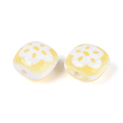 Непрозрачные печатные бусы акриловые&nbsp;SACR-T018-01