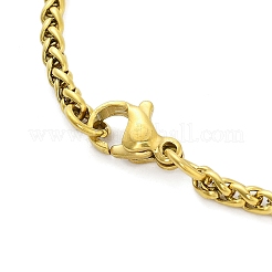 Collier avec pendentif en acier inoxydable 304 micro pavé de zircones cubiques transparentes pour femmes et hommes&nbsp;LS-NJEW-U007-01D