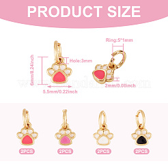 8 шт. 4-х цветные подвески из латуни с эмалью&nbsp;KK-TA0001-74