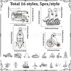 80 pièces 16 styles pendentifs en alliage de style tibétain&nbsp;FIND-BM0001-44