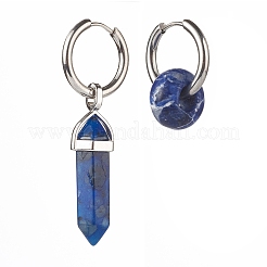 Collane con ciondoli in pietra mista naturale e set di gioielli con orecchini a cerchio asimmetrici&nbsp;SJEW-JS01212