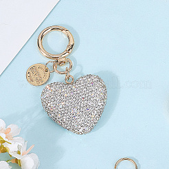 2 portachiavi e ciondolo in pelle PU e lega con strass intrecciati&nbsp;KEYC-CN0001-11D