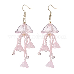 Серьги-подвески из акрила и стеклянных бусин в виде медуз&nbsp;EJEW-MZ00665-03