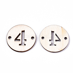 Connecteurs de maillons en bois de peuplier naturel non fini&nbsp;WOOD-S045-138B-4