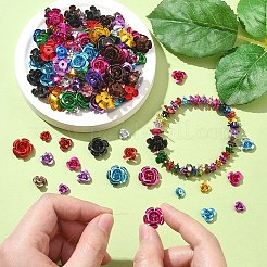 150шт 3 стиля алюминиевый 3d цветок розы&nbsp;FALUM-YW0001-02