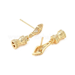 Fornituras de aretes de circonita cúbica con pavé de latón&nbsp;KK-C172-08G