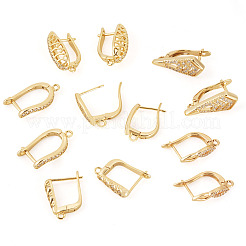 Латунные серьги-кольца из прозрачного кубического циркония&nbsp;KK-TA0002-87