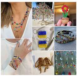 4 прядь 4 вида стеклянных бусин&nbsp;EGLA-TA0012-97A