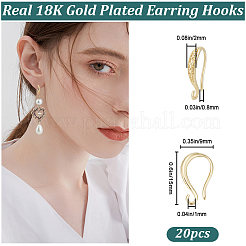 20 шт латунные серьги крючки&nbsp;KK-BBC0022-93G