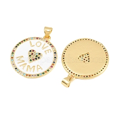 Colgante micropavé cubic zirconia de latón&nbsp;KK-D232-16G