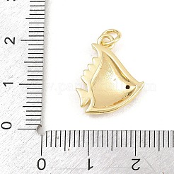 Pendentifs avec zircon cubiques à micro-pavés en laiton&nbsp;KK-F938-42G-01A
