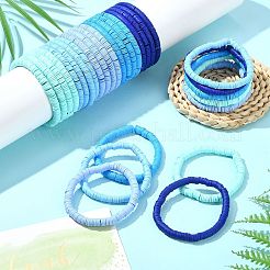 30шт 5 цвета полимерная глина Heishi Surfer стрейч браслеты набор&nbsp;BJEW-SW00135