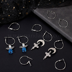 24 шт. латунные серьги-кольца&nbsp;KK-BBC0016-13P